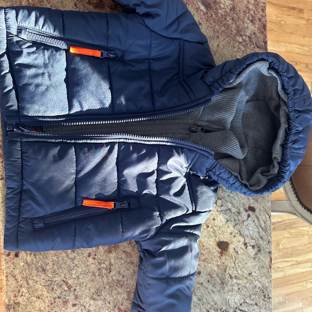 NEW- size 12 month- Puffer ski jacket with double zipper for warmth!